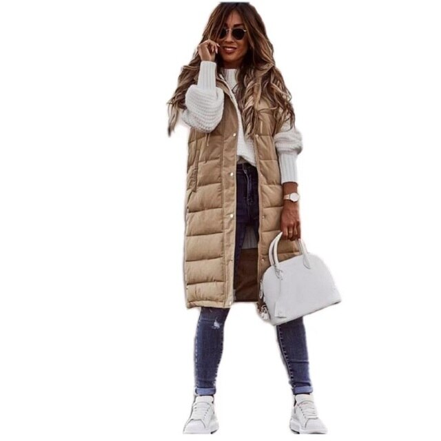 Lune London | Vest Long Cotton Coat Sleeveless Loose Jacket