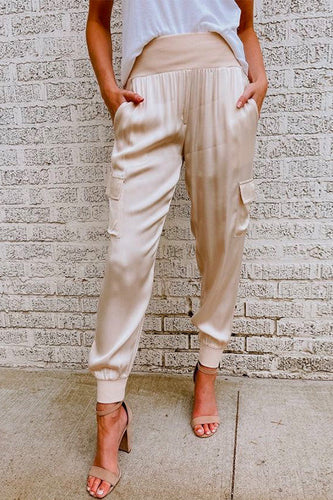 Amarae | Rosiedress Fashion Style High Waist Satin Pants with Pockets