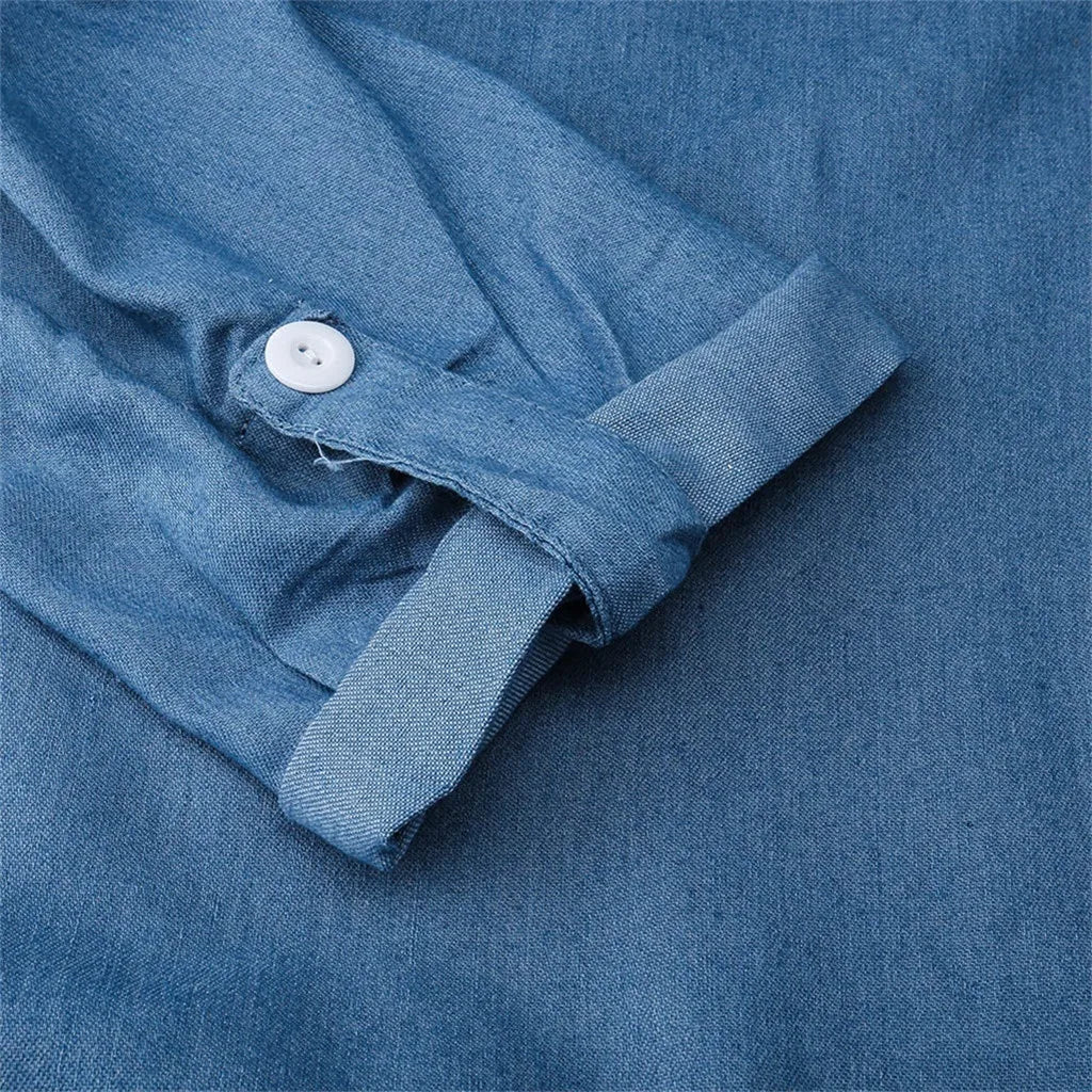 Lune London | Casual Denim Maxi Dress with Collar for Women