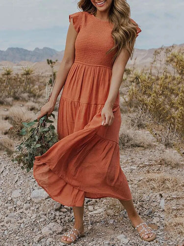 Amarae | Summer dress ruffle details pockets
