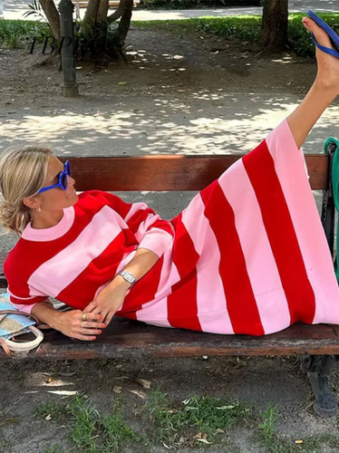 Amarae | Casual Striped Midi Dress