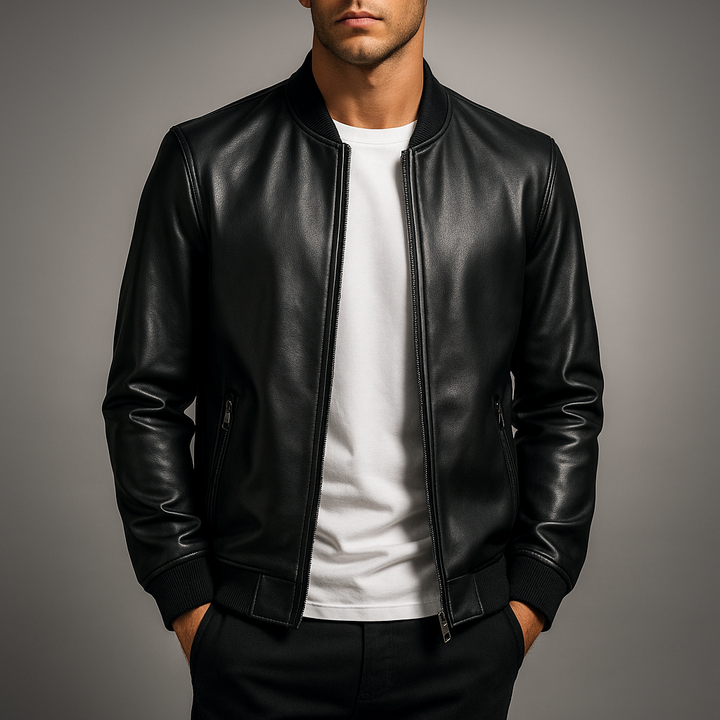 Lune London | Leather Bomber Jacket Darel