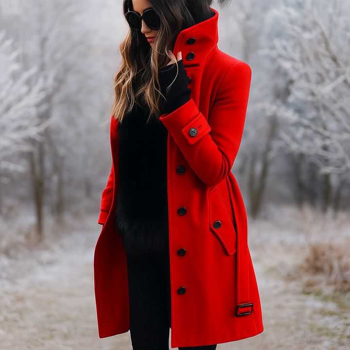 Lune London | Elegant Double-Breasted Jacket with High Collar