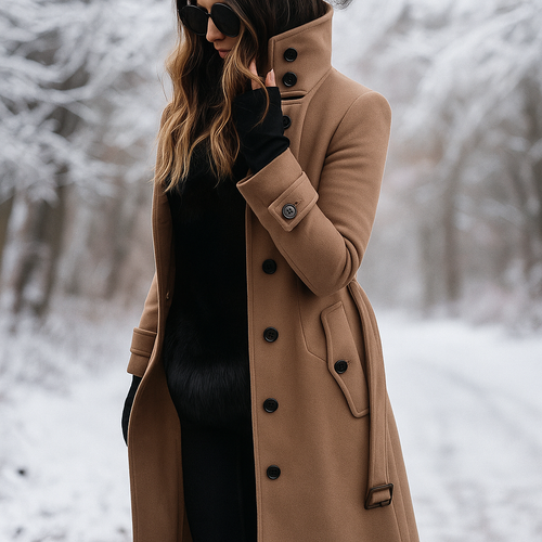 Amarae | Elegant Double-Breasted Jacket with High Collar