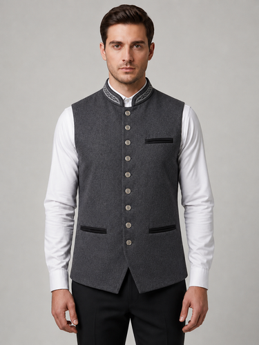 Elegant Gray Traditional Vest
