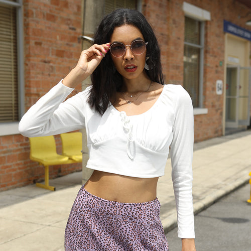 Haut court féminin avec volants Chic & Stil