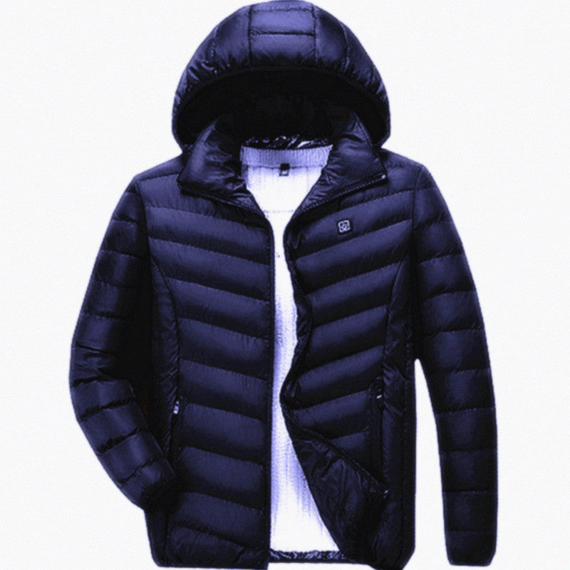 Lightweight quilted jacket for men with removable hood Lune London