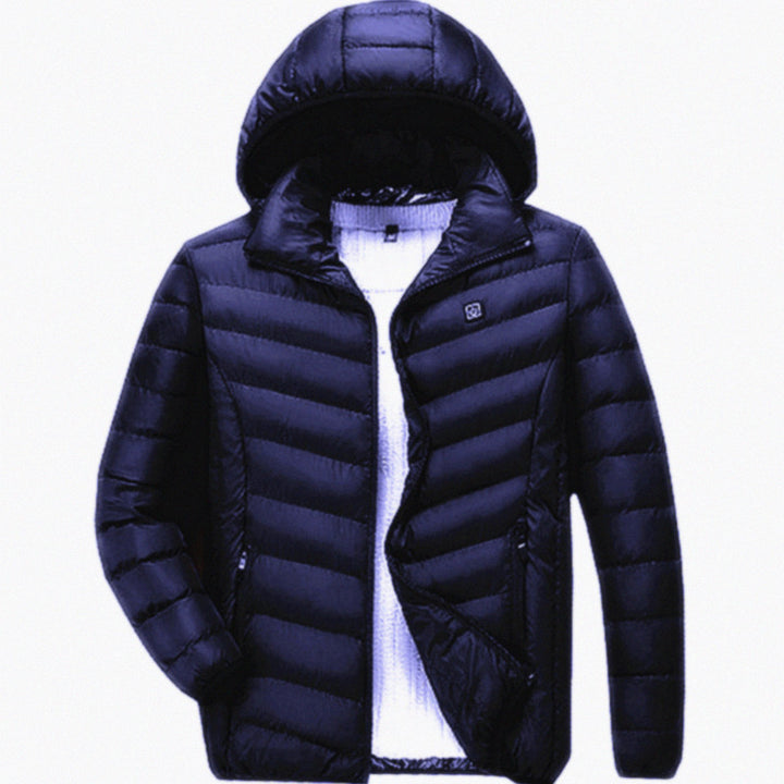 Lightweight quilted jacket for men with removable hood Lune London
