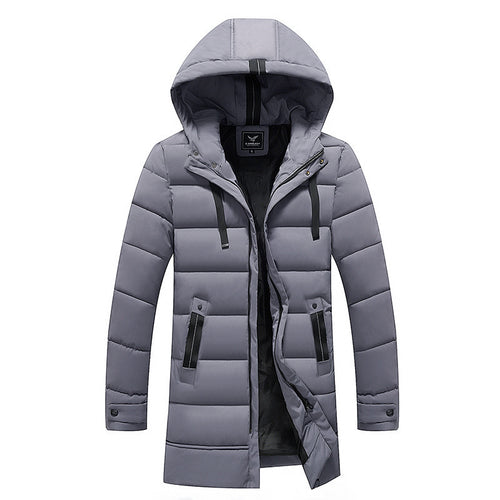 Ladies long padded jacket with hood and practical pockets Amarae