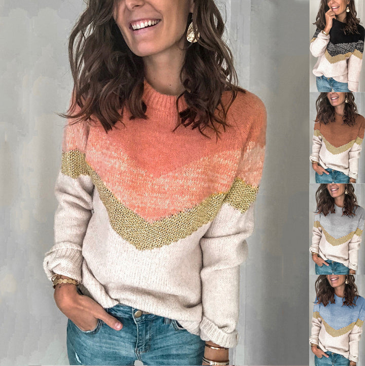 Modern and structured women's sweater with a geometric design Lune London