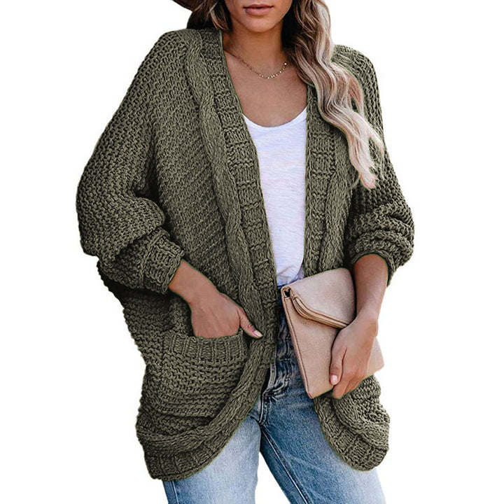 Chunky knit cardigan for women with casual pockets and trendy cut Lune London
