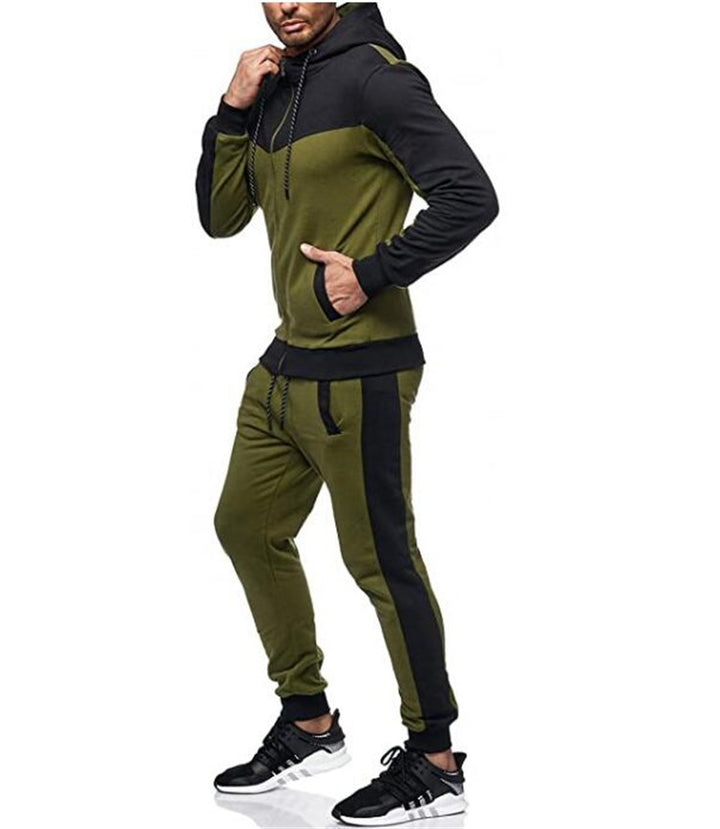 Men's sports tracksuit set with hoodie and stylish contrast stitching Lune London