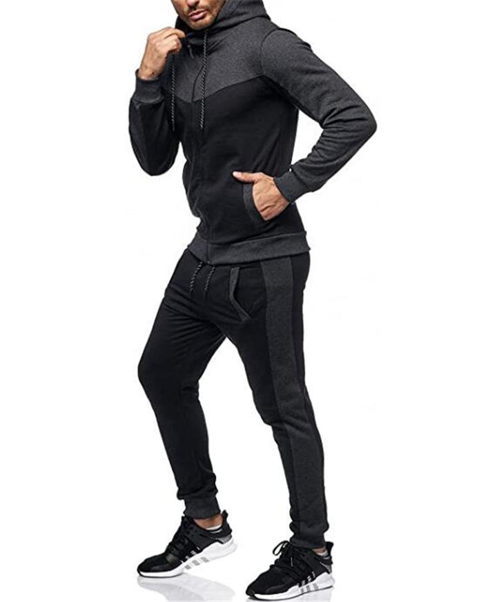 Men's sports tracksuit set with hoodie and stylish contrast stitching Lune London