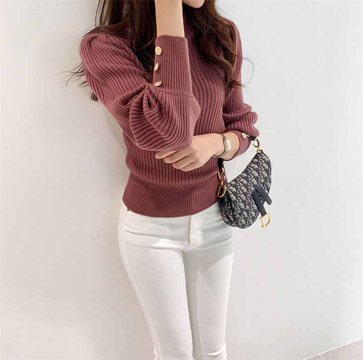 Pull en tricot pour femme avec des détails de boutons élégants Chic & Stil