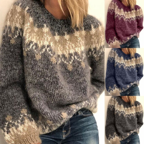 Pull Femme Douillet avec Motif Géométrique Chic & Stil