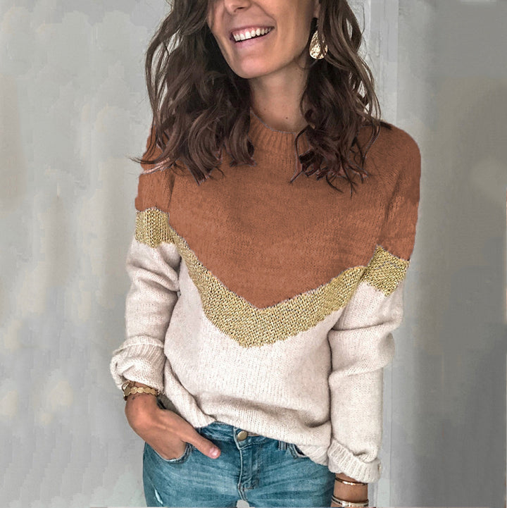 Modern and structured women's sweater with a geometric design Lune London