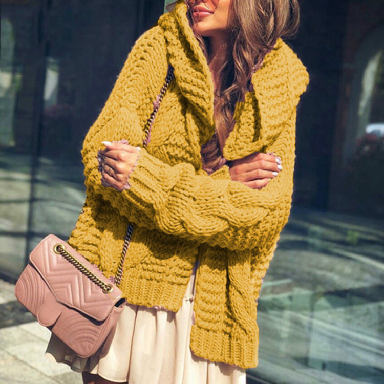 Cardigan en tricot épais pour femmes avec des manches volumineuses et une coupe décontractée Chic & Stil