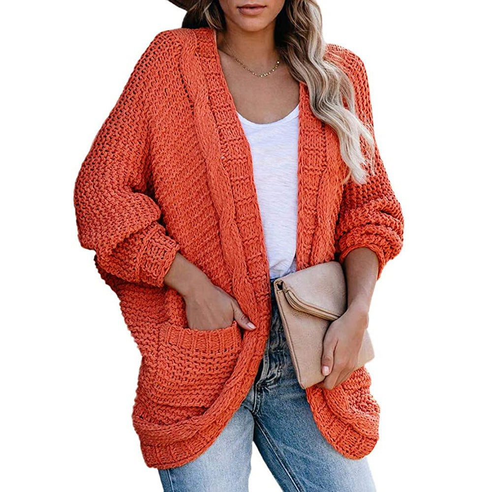 Chunky knit cardigan for women with casual pockets and trendy cut Lune London