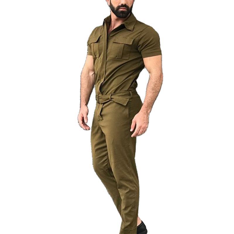 Utility overalls for women with practical pockets and chic belt design
