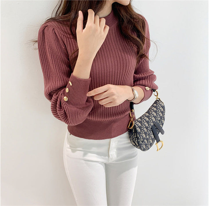 Pull en tricot pour femme avec des détails de boutons élégants Chic & Stil