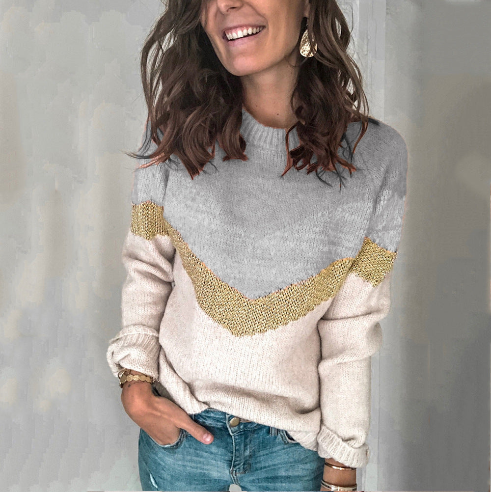 Modern and structured women's sweater with a geometric design Lune London
