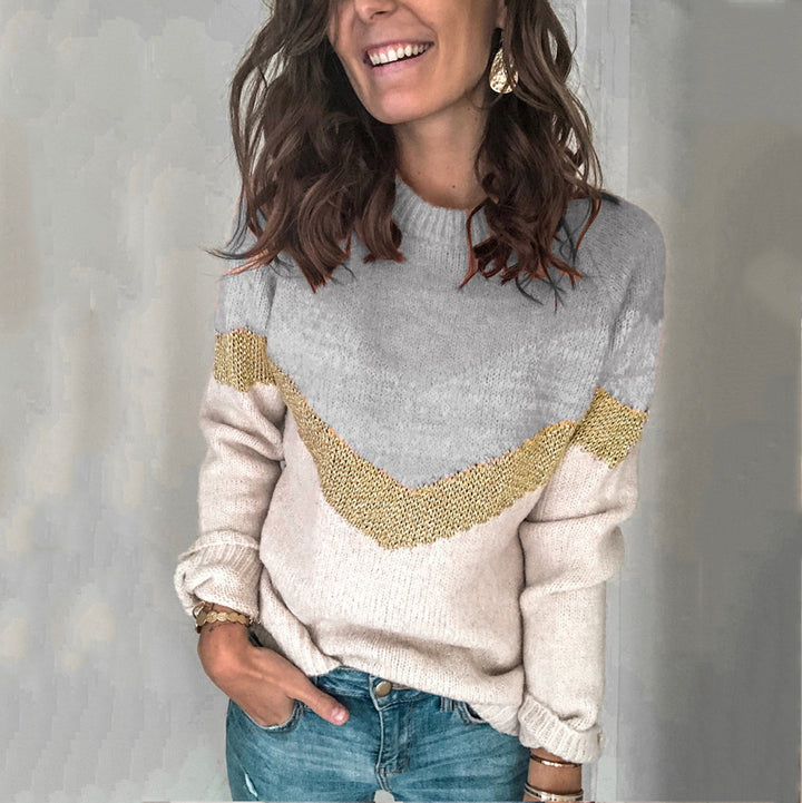 Modern and structured women's sweater with a geometric design Lune London