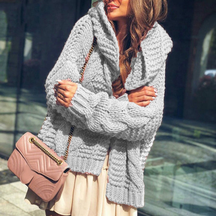 Cardigan en tricot épais pour femmes avec des manches volumineuses et une coupe décontractée Chic & Stil