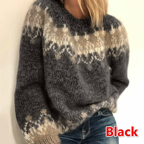 Pull Femme Douillet avec Motif Géométrique Chic & Stil