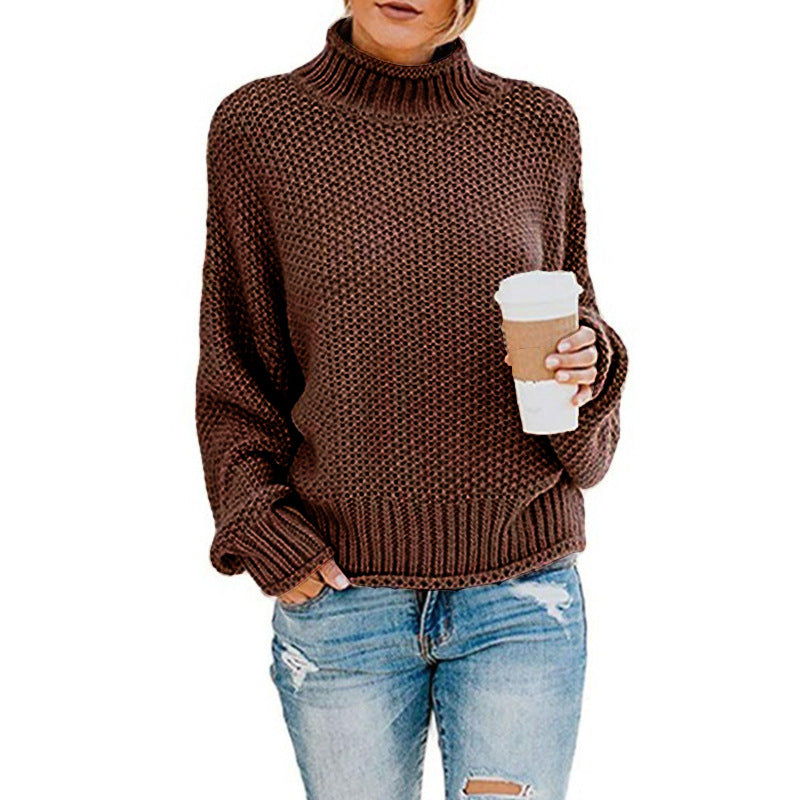 Women's sweater with high collar and structured weave Lune London