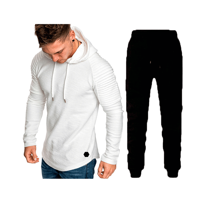 Men's Hoodie and Jogging Pants Set with Textured Design Chic and Stylish