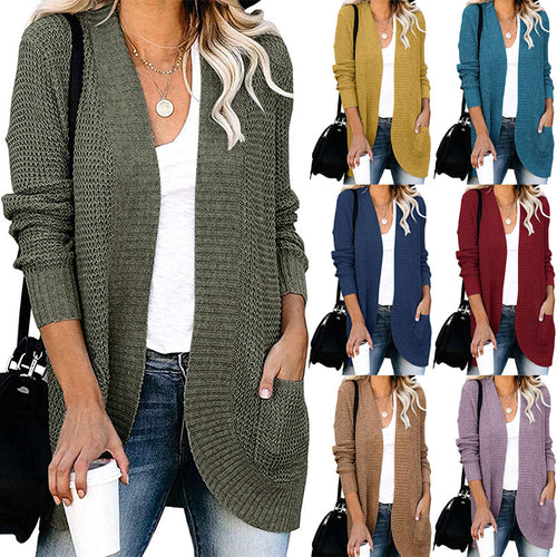 Ladies Casual Knit Vest with Open Front and Practical Pockets Amarae