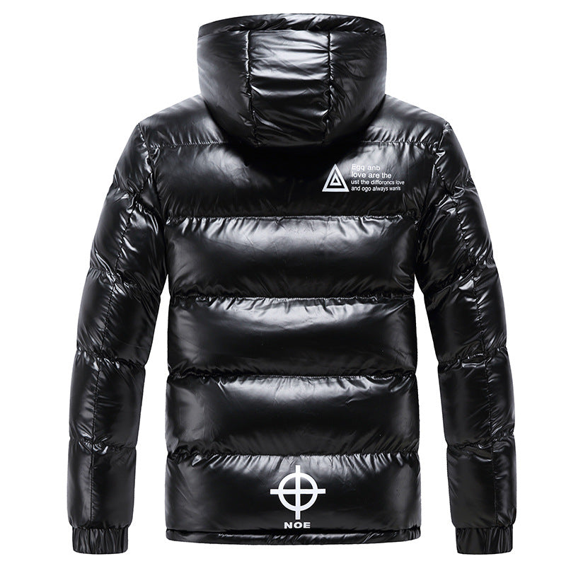 Shiny quilted jacket for men with hood Amarae
