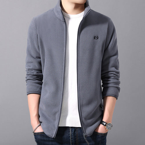 Fleece jacket for men with high collar and practical pockets Amarae