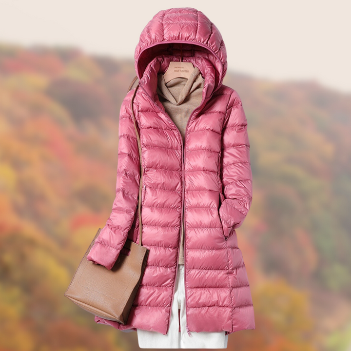Lune London Down Jacket | Ultra-lightweight transition coat for women with hood