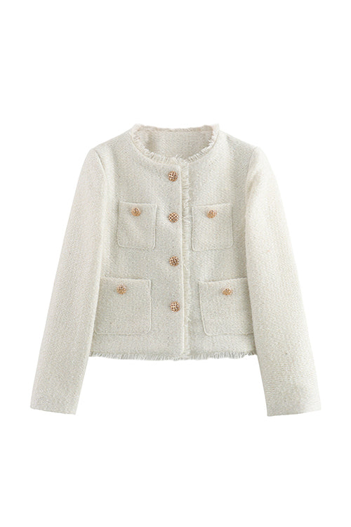 Lune London | Up Frayed Hem Short Tweed Jacket