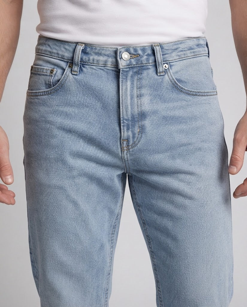 Men's Wide Straight-Leg Jeans in Baggy Look made of sturdy Denim Amarae