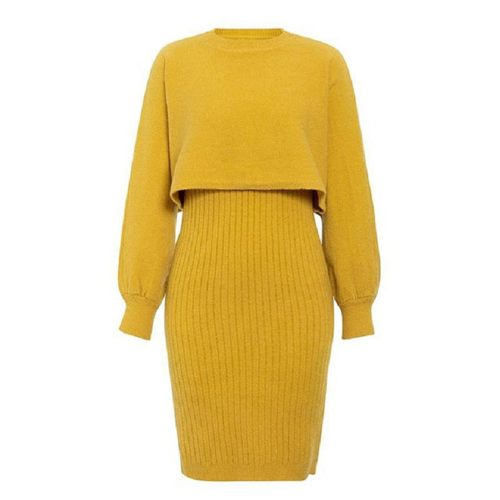 Knitted dress for ladies with short top and rib structure Lune London