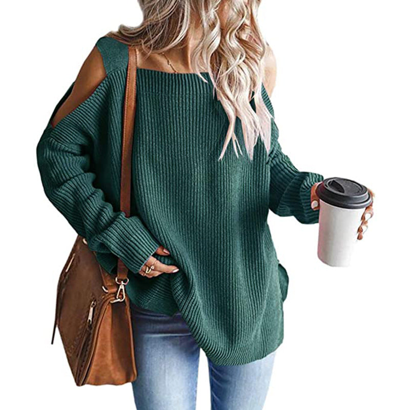 Chunky knit off-shoulder sweater for women Lune London