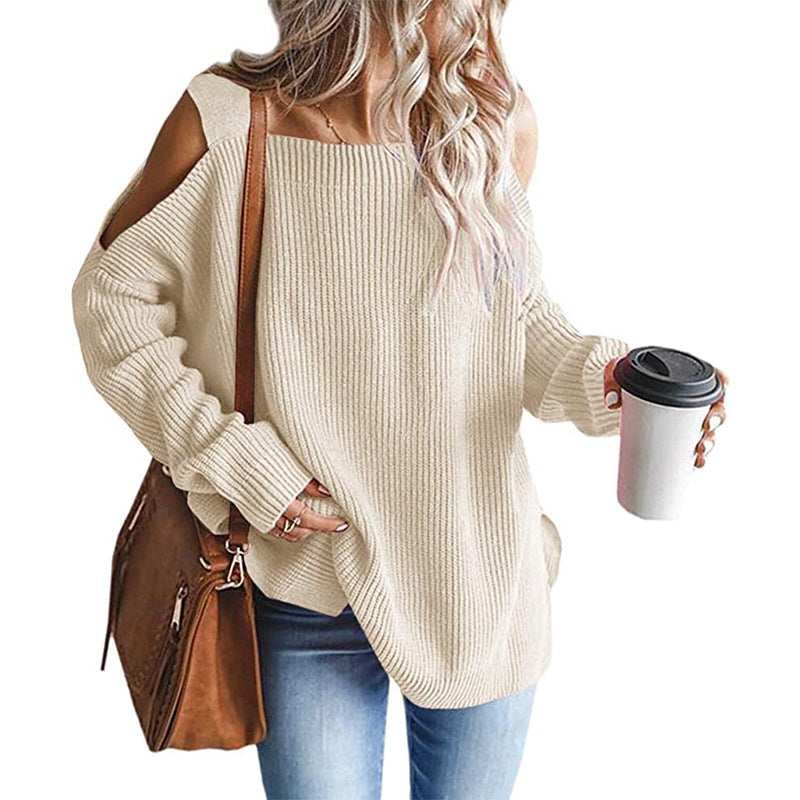 Chunky knit off-shoulder sweater for women Lune London