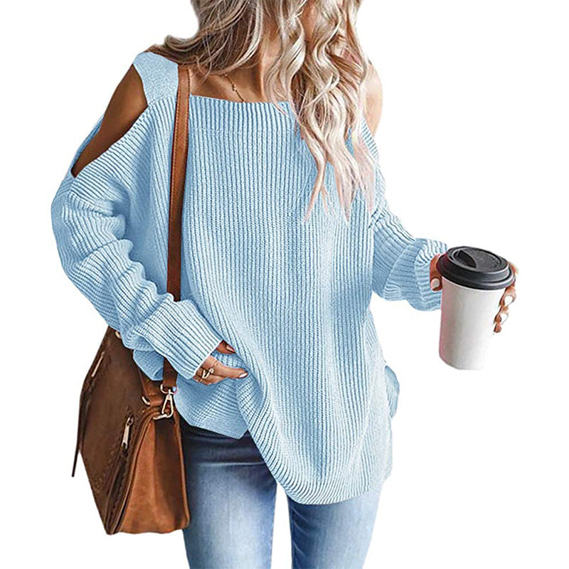 Chunky knit off-shoulder sweater for women Lune London