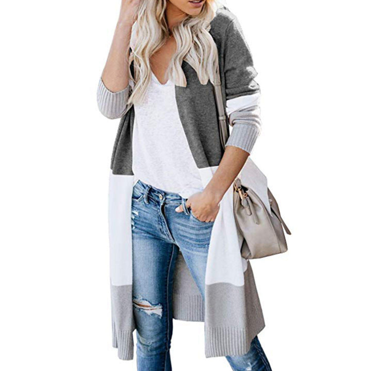 Ladies long cardigan trendy with colorful pattern Lune London