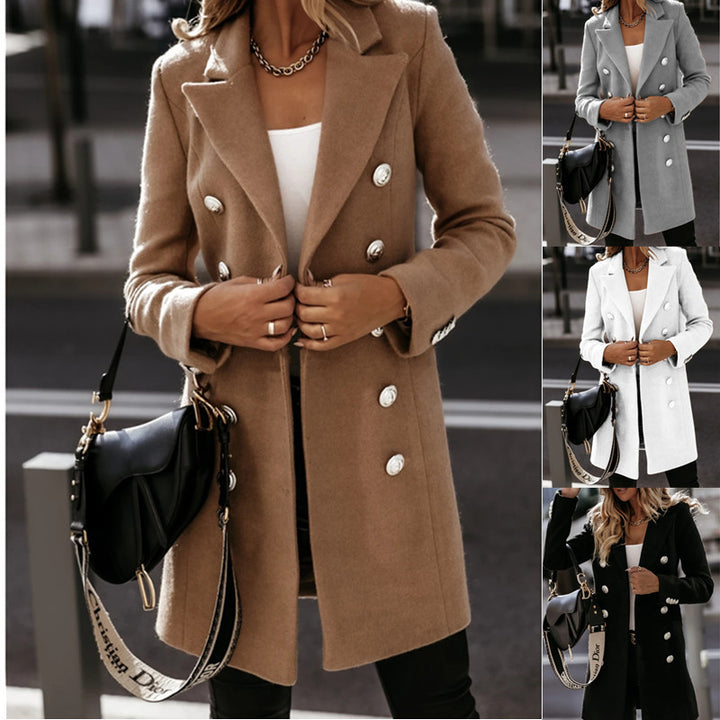 Ladies Elegant Lined Trench Coat with Trendy Button Details Lune London