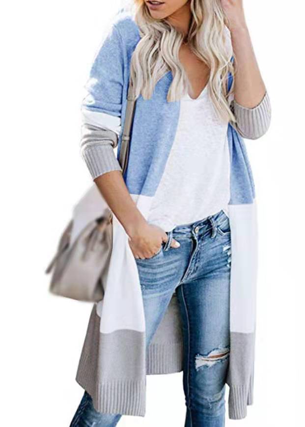 Ladies long cardigan trendy with colorful pattern Lune London