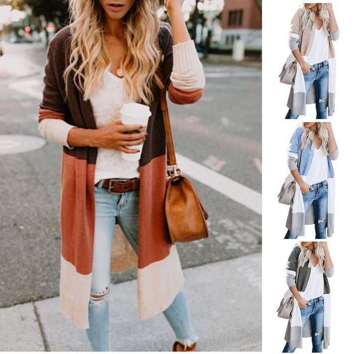 Ladies long cardigan trendy with colorful pattern Lune London