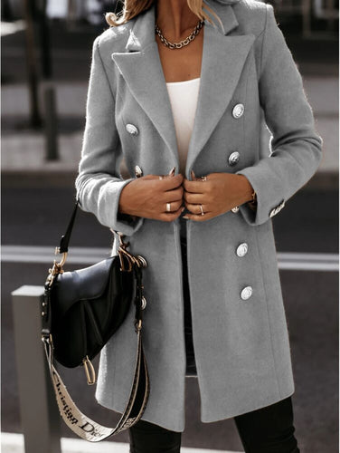 Ladies Elegant Lined Trench Coat with Trendy Button Details Amarae