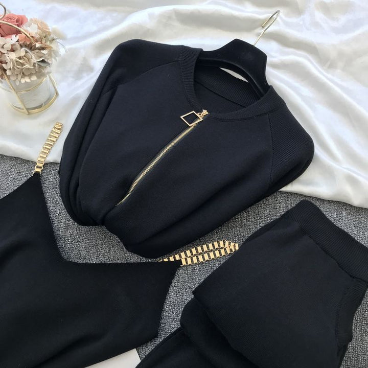 Women high quality leisure suit with zipper Lune London