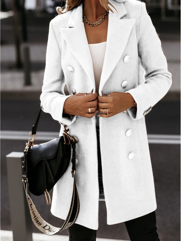 Ladies Elegant Lined Trench Coat with Trendy Button Details Lune London