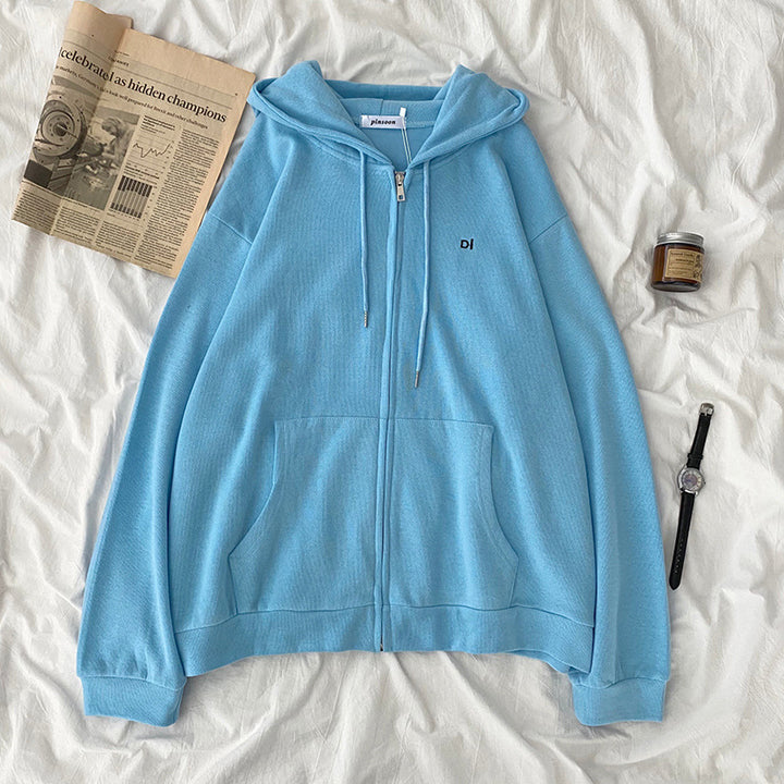 Women casual hoodie with full zip and practical side pockets Lune London