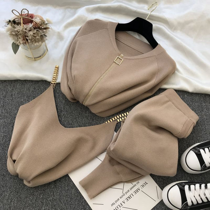 Women high quality leisure suit with zipper Lune London