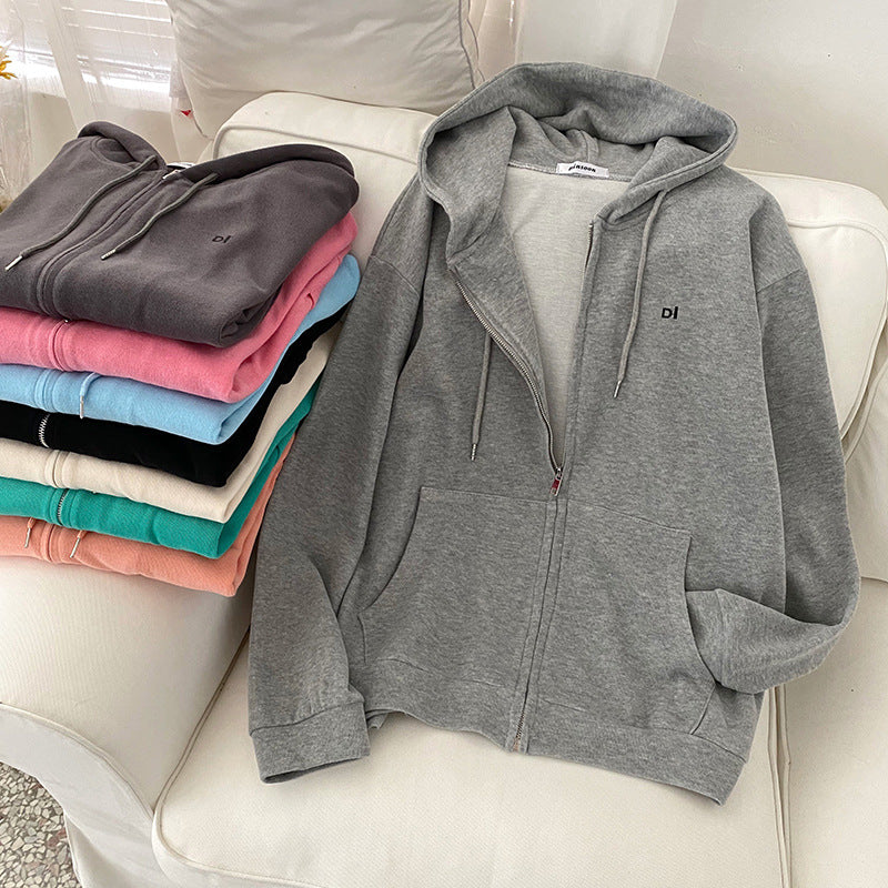 Women casual hoodie with full zip and practical side pockets Lune London